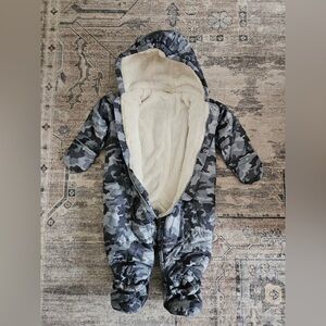 Gray Camouflage Kids Puffer Snowsuit 18 months